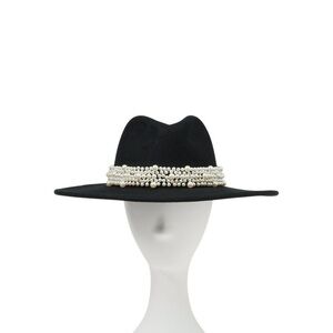 Scoop NYC 100% black wool with white pearls OS